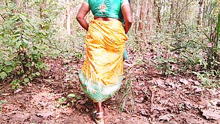 Outdoor Jungle Sex. Desi Bhabi Fucking Husbend's Small Brother Big Dick in Forest. Telugu Dirty Talks.