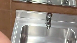 Cheating Wife Begs for Creampie During Sneaky Hookup in Public Washroom