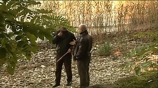 Hairy MILF with Big Tits and Colored Hair Sucks Giant Cock and Gets Pussy Fucked