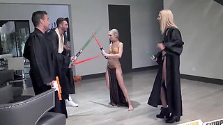 Costumes off, they're all in