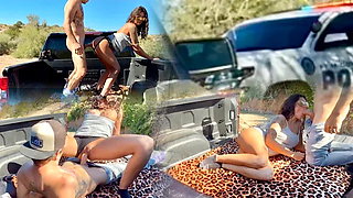 Caught By the Cops Fucking in the Truck Bed - Then Squirted So Fucking Much - M