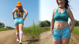 152 Goddess Anya’s Massive Natural Bounce: Provocative Country Road Tease