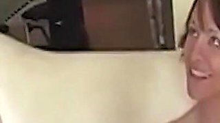 Skinny Brunette Spreads Dripping Pussy Wide Open