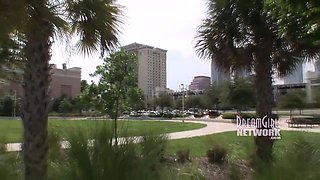Dirty female gets kinky in public