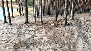 Skye Wood Outdoor Blowjob POV - Teen Brunette Sucks Big Cock and Takes Cum in Mouth