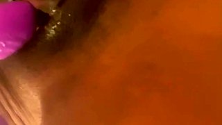 Dildo and pussy close up masturbation